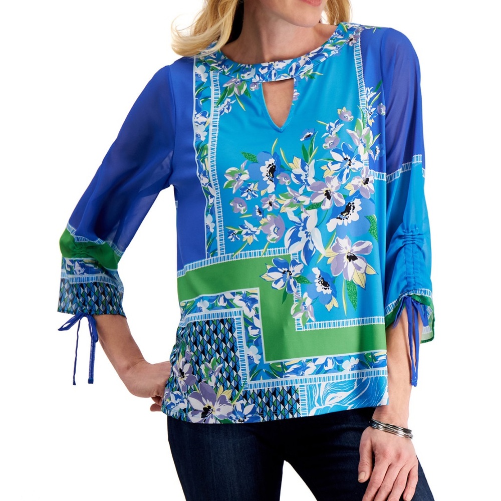 NWT JM Collection keyhole blouse
